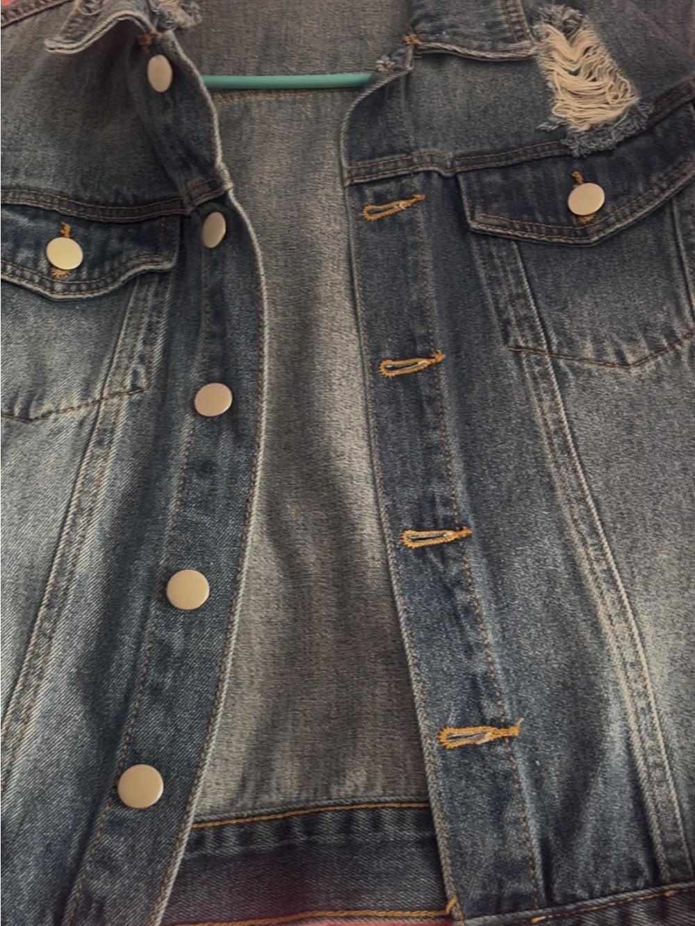 Classic Distressed Blue Denim Jacket
